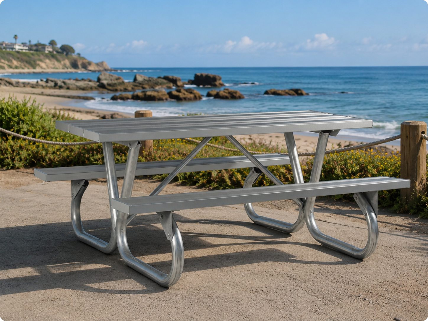 Commercial aluminum picnic table